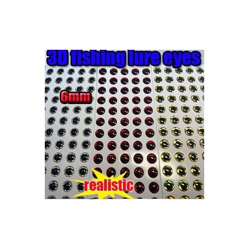 2015new 3D Fishing Lure Eyes Fly Tying three kinds color size:6MM quantity:500pcs/lot