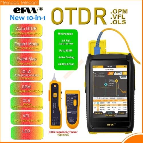 Mini OTDR YYS-305N 1550nm 18dB +VFL 60KM SG0TFiber Optic Optical Fiber Reflectometer Built in VFL with FC SC Touch Port