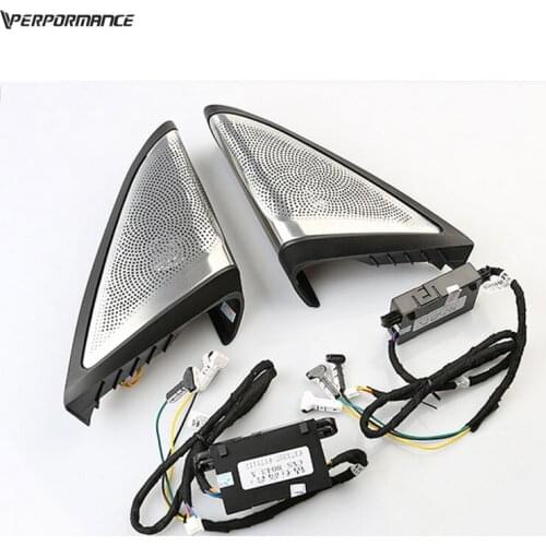New product stainless steel with LED speaker cover full set 10 pcs for 5 series 528 530 540LI G38 6 series G32 speaker