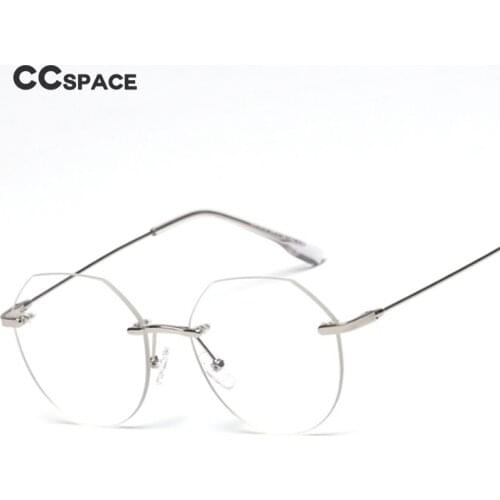 49481 Rimless Metal Glasses Frame Men and Women Optical Fashion Computer Eyeglasses Trendy Flat Mirror