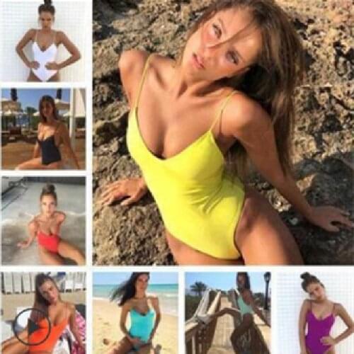 Swimsuits Woman 2020 New Sexy Solid Swimwear Bandage Plus Size One Piece Bathing Suit Bodysuit Beachwear Swim Monokini