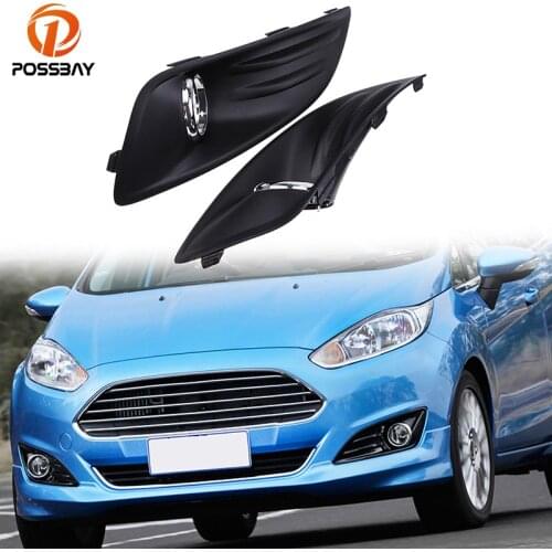 POSSBAY Front Lower Bumper Fog Light Cover Grilles for Ford Fiesta Hatchback 3-Door 2012-2016 Facelift Side Hole Grills