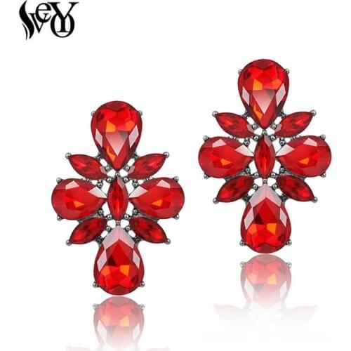 VEYO Geometric Crystal Stud Earrings for Women Fashion Jewelry Free Shipping Gifts