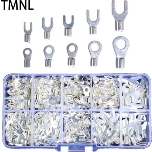 Connector Cold Pressed Crimp Copper Nose Wiring Set Wire Cable Press Insulated Ring Fork O/Y/U-Type Terminal shaped OT/UT Copper