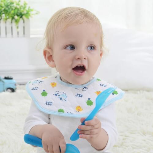 Waterproof Cartoon Newborn Baby Bibs Cute Cotton Random Pattern Thick Toddler Kids Saliva Towel Infant Burp Feeding Smock Bib