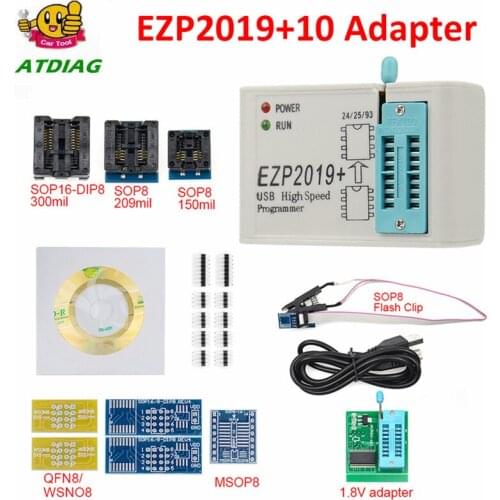 Ezp 2019 support WIN7&8 64bit NEW EZP2019 high-speed USB SPI Programmer 24 25 93 EEPROM 25 flash bios chip EZP2019 12 adapter