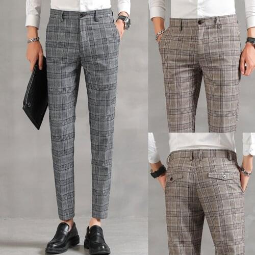 YaSuGuoJi Men's Checked Trousers
