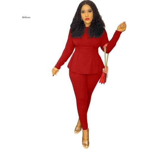 Women Casual Two Pieces Solid Tracksuits Long Sleeve Shirt Top and Skinny Pants Set