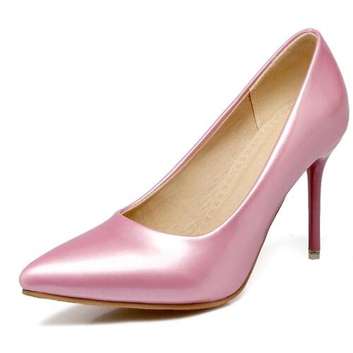 Contracted joker in the spring of 2019 new high with fine with point size size 30-48 shallow mouth single woman shoes