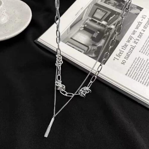 Creativity Metal Hip-Hop Necklaces For Women Personality Entangle Vintage Chokers Simple Tassel Link Chain 2021 Prom Accessories