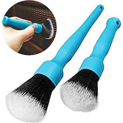 1Pcs 24cm Blue Ultra-Soft Detailing Brush Super Dense Auto Interior Detail Brush With Synthetic Bristles Car Dashboard Duster