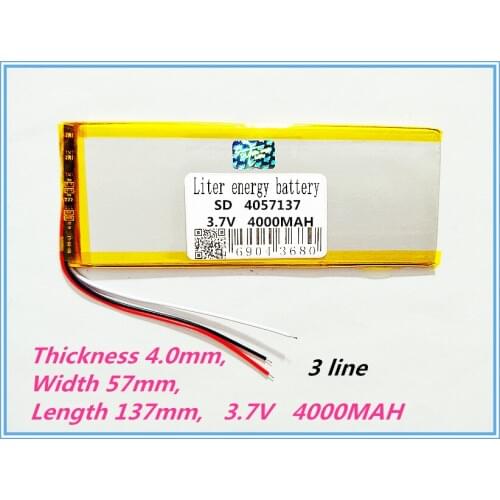 3 line 4057137 3.7V Rechargeable batteries 4000MAH lithium polymer battery tablet battery mobile power