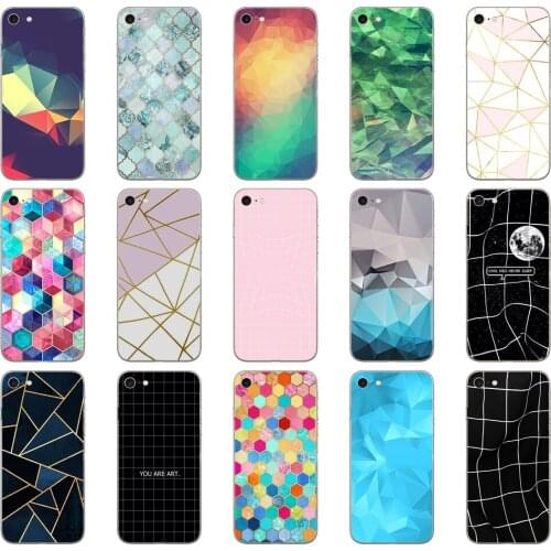 90DD topaz ruby crystal hon Dazed Geometric Soft Silicone Cover Case for iphone 5 5s se 6 6s 8 plus 7 7 Plus X XS SR MAX case