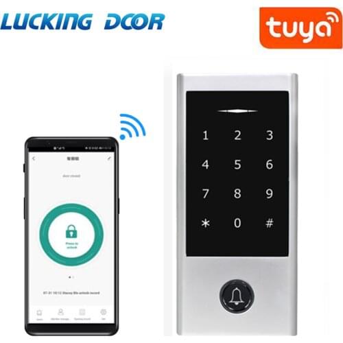 Tuya APP Standalone Access Control RFID 125khz Fingerprint Reader Wiegand Input and Output Touch Screen Keypad IP66 Waterproof