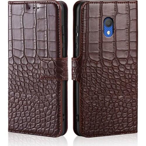 For Alcatel 1C 2019 case Flip Crocodile texture Leather Phone Card Holder Stand Cover For Alcatel 1C 2019 Case Wallet Coque