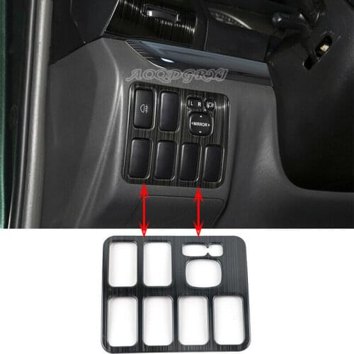 Black Steel Headlight Adjustment Frame Trim Cover For Toyota Prado LC120 2003-2009 Car modification Auto parts