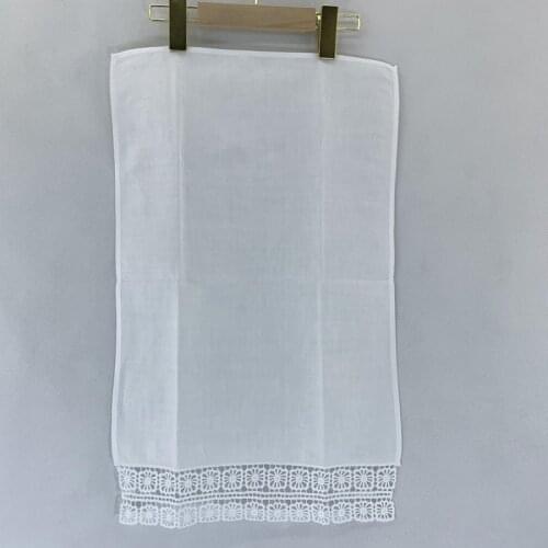 Home Garden Hand Towels Linen Lace Border Tea Towel 14X22-inch Cleaning Cloth Guest Hand Dish Kitchen Bathroom Towels