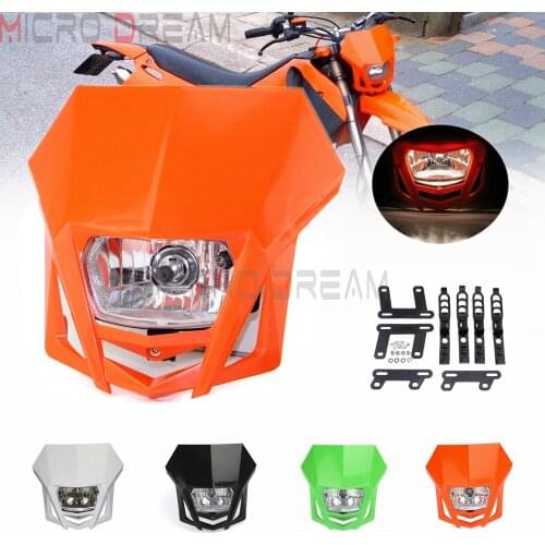 Motocross Headlight Universal MX Enduro Head Light for Honda XR CRF 150 250 450 EXC EXCF XCF XCW SX SXF SMR Orange Headlamp Mask
