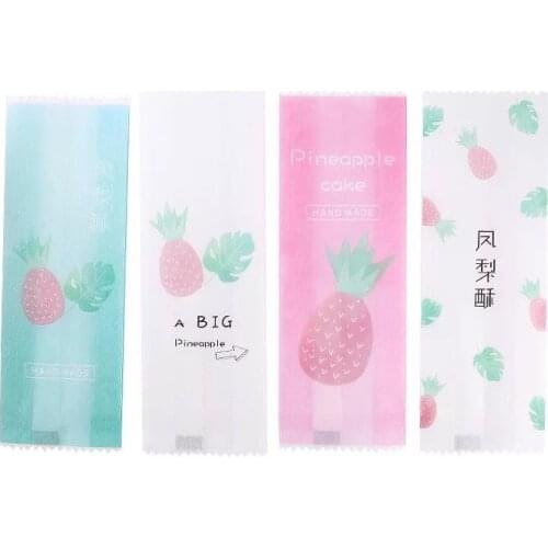 4 colors Mix designs Cotton Paper Bag Pineapple Cake Packaging Wrapper For Cookie Candy food,1000 Pcs/lot