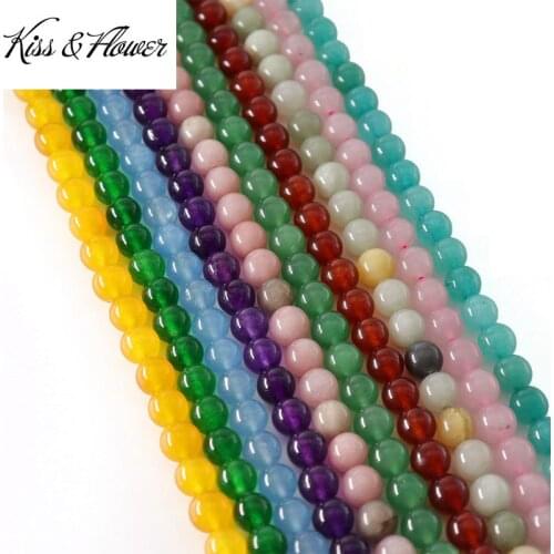 KISS&FLOWER LB18 4 6 8 10 12mm Natural Stone Jewelry DIY Making Accessories Bracelet Necklace Amethyst Round Loose Spacer Beads