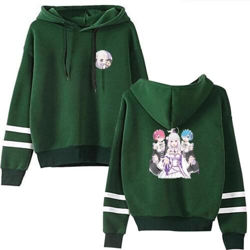Anime Re:Life In A Different World From Zero Cosplay Costume Rem and Ram printed Funny Hoodie Men Women Casual Sweatshirt 4XL