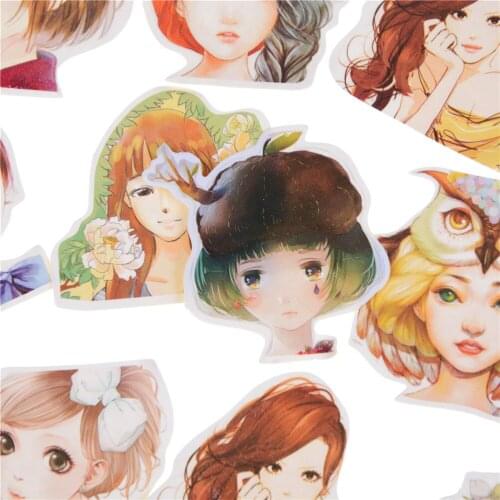 Cute Kawaii Girl Papers Toys Stickers Flakes Romantic Love For Diary Decoration Diy Scrapbooking Sticker 45 Pcs/box