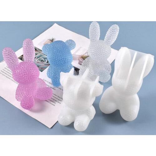 Diamond Bear Mold Home Decor Cartoor 3D Rabbit Silicone Molds DIY Craft Tools Resin Desktop Layout Handmade Night Light Mould