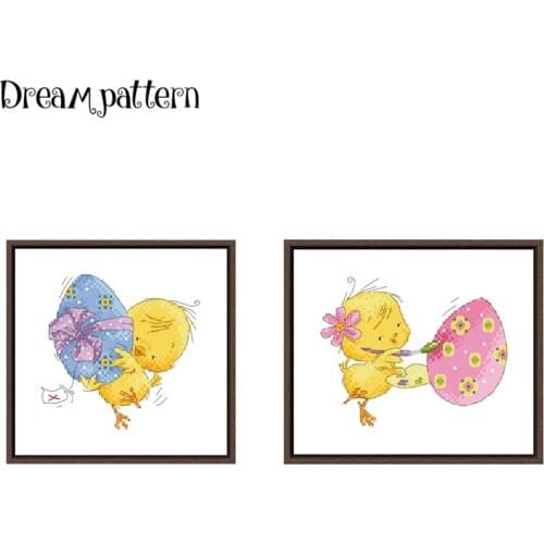 Easter eggs cross stitch kit small pattern peony package 18ct 14ct 11ct cloth cotton thread embroidery DIY handmade needlework