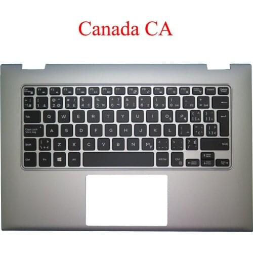 Laptop Palmrest CA backlit keyboard For DELL For Inspiron 13 7347 7348 P57G 0170M0 170M0 silver with Canada upper case new