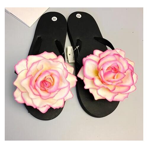 New 2017 Fashion Women Summer Shoes Flowers Slippers Womens Sandals Flip Flops Thick Soft Sole Plus Size 43 Hot Sale