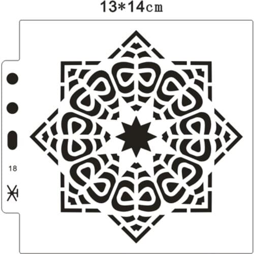 Wholesale Octagonal totem shield DIY cake scrapbook stencils hollow Embellishments printing lace ruler Valentines Day