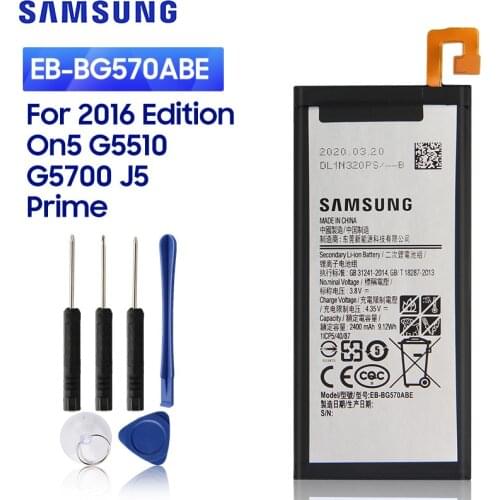 SAMSUNG Original Replacement Battery EB-BG570ABE EB-BG57CABE For 2016 Edition Samsung Galaxy On5 G5700 G5510 J5 Prime 2400mAh
