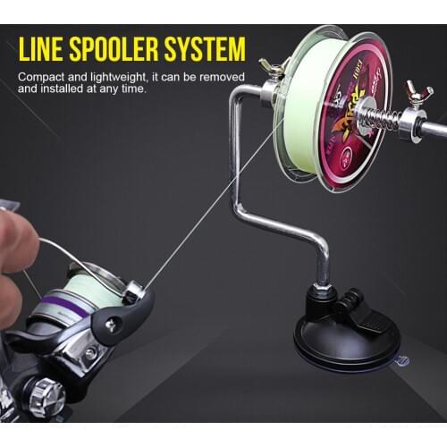 Portable Aluminum Fishing Line Winder Fishing Reel Spool Spooler System Tackle Tool Suction Cup Sea Carp Fishing Accessories