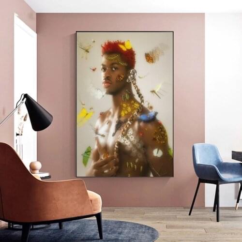 Lil Nas X Poster Music Star Singer Hip Hop Rap Canvas Print Wall Painting Home Decoration