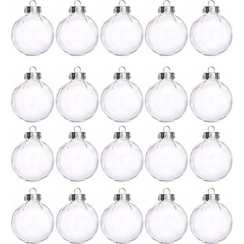 Transparent Christmas Balls Plastic Clear DIY Hanging Ball Bauble Ornaments Christmas Decorations for Home Xmas Tree