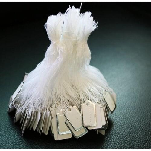 500Pcs Rectangular Paper Clothing Label Price Tags With Tied String Supplies