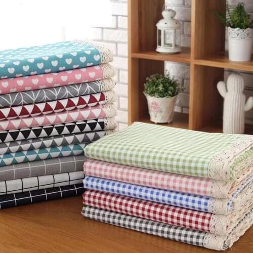 Tablecloth Linen Cotton Printed With Lace Rectangular Dustproof For Dining Party Wedding Table Cover Tafelkleed Mantel Mesa