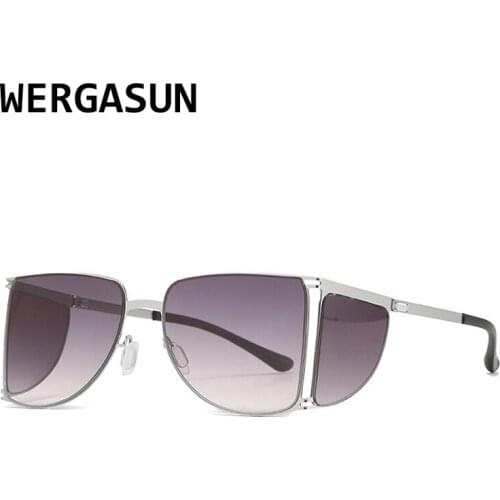 WERGASUN Fashion Steampunk Sunglasses Brand Designer Women Men Vintage Punk Sun Glasses Luxury Sunglass UV400 Oculos de sol