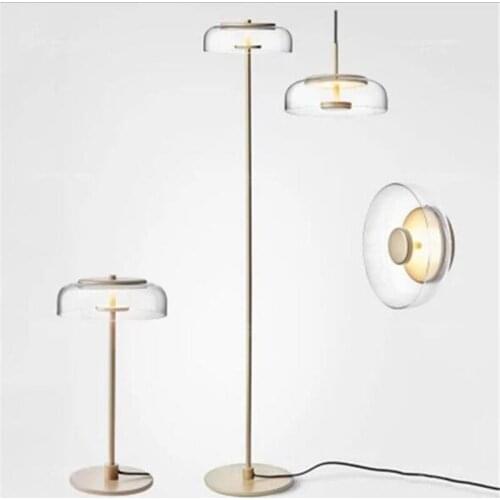 Post-modern Simple Designer Clear Glass Copper Iron Led Bowl Wall Lamp for Bed Room Foyer Hotel Study Deco Porch Light 2279