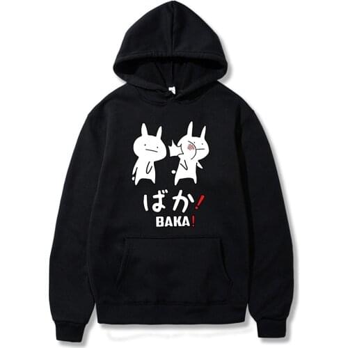 Baka Rabbit Slap Hoodies Japanese Cute Sweatshirt Pullover Hoodie