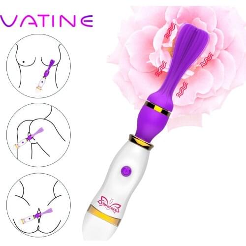 VATINE Female Masturbation AV Stick Breast Massage Rotation Oral Vibrator Clitoris Stimulate 12 Speed Tongue Licking