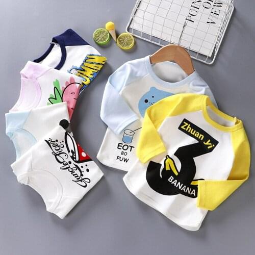 Spring Baby Boys T Shirts Girl Cotton Clothes Kids Long Sleeve T-Shirts Children Bee Print T-shirt Roupas Infant Tops Kids Tee