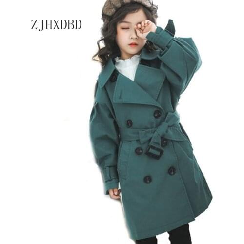 Baby Girls Windbreaker Kid Jacket Girls Trench Toddler Girl Coats Autumn Wind Dust Outerwear Kids School Wear Children Clothing