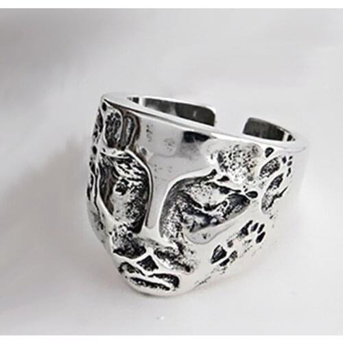 Ins Style Vintage Human Face Rings for Women Men Lover Finger Ring Minimalist Jewelry Boho Wholesale