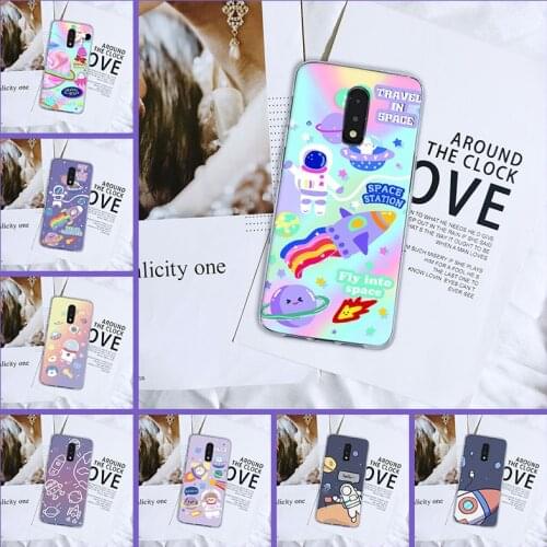 Back Cover For OnePlus 7 7 Pro 6 6T 5 5T 3 3T Cute Space Astronaut Star Silicone Phone Case For One Plus 7 7 Pro 6 6T 5 5T 3 3T