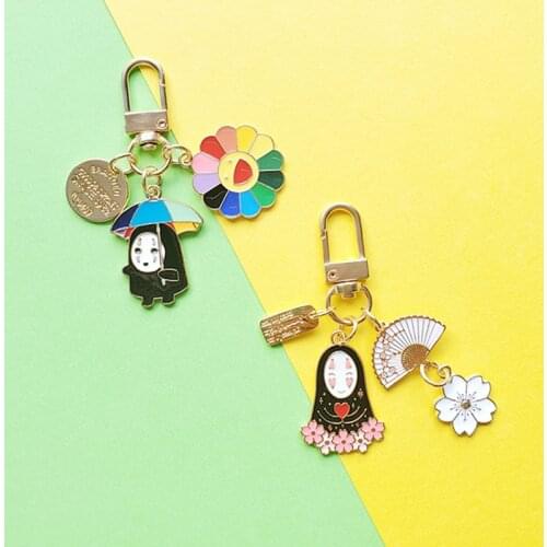 Kawaii Cartoon Keychain For Airpods pro Case Cute Cherry Flower Keyring Charms For Airpods 2 Protective Cover Accessories