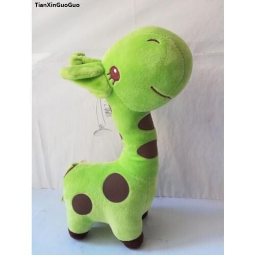 About 30cm green giraffe plush toy cartoon giraffe soft doll Christmas gift h2462