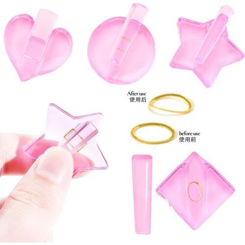 1Pc Nail Embossing Mould Star/Heart Shape Nail Art Metal Rivet Embossed Frame Bend Curve Making Model DIY Manicure Tool