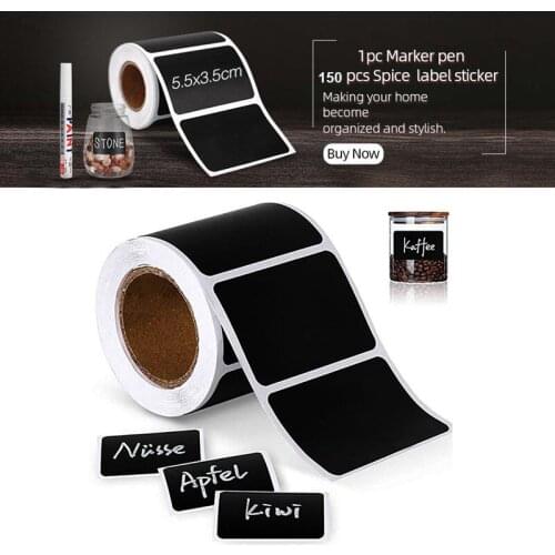 150pcs Spice Sticker Kitchen Jar Labels Removable Organizer Storage Bottles Jars Stickers Spices Labels Stickers Blackboard Tags