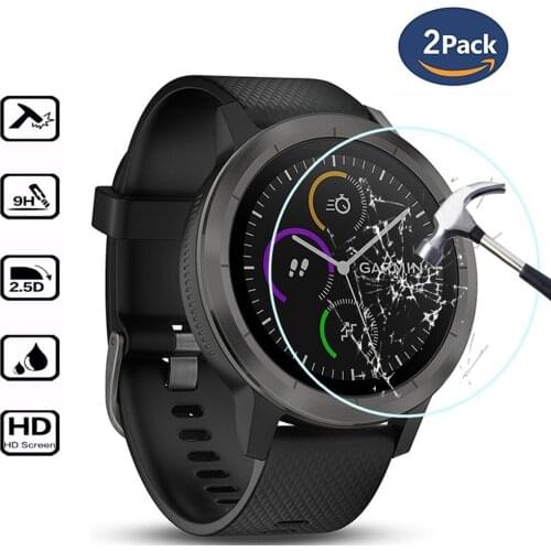2PCS Ultra HD Clear Tempered Glass Protective Film Guard For Garmin Vivoactive 3 Smart Watch Vivoactive3 Screen Protector Cover